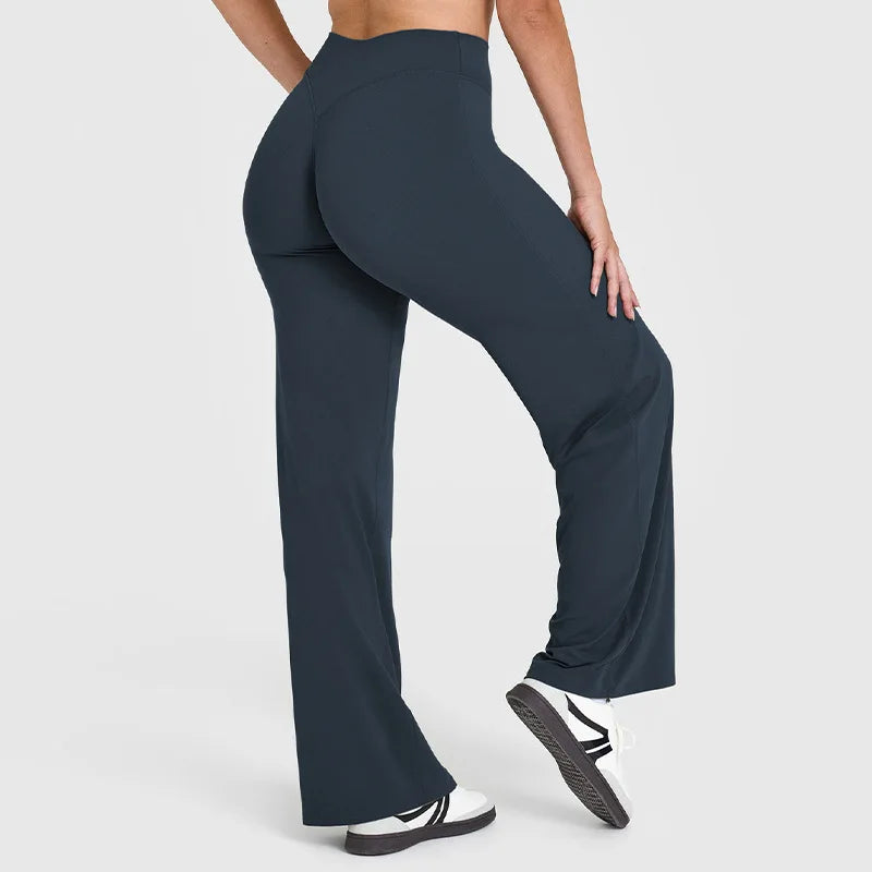 NCLAGEN Straight-Leg Pants Ultra Soft Butter Fabric Women's Mid-Waist Yoga Pants GYM Naked Feel Pilates Running Sport Trousers - IRON GODDESS