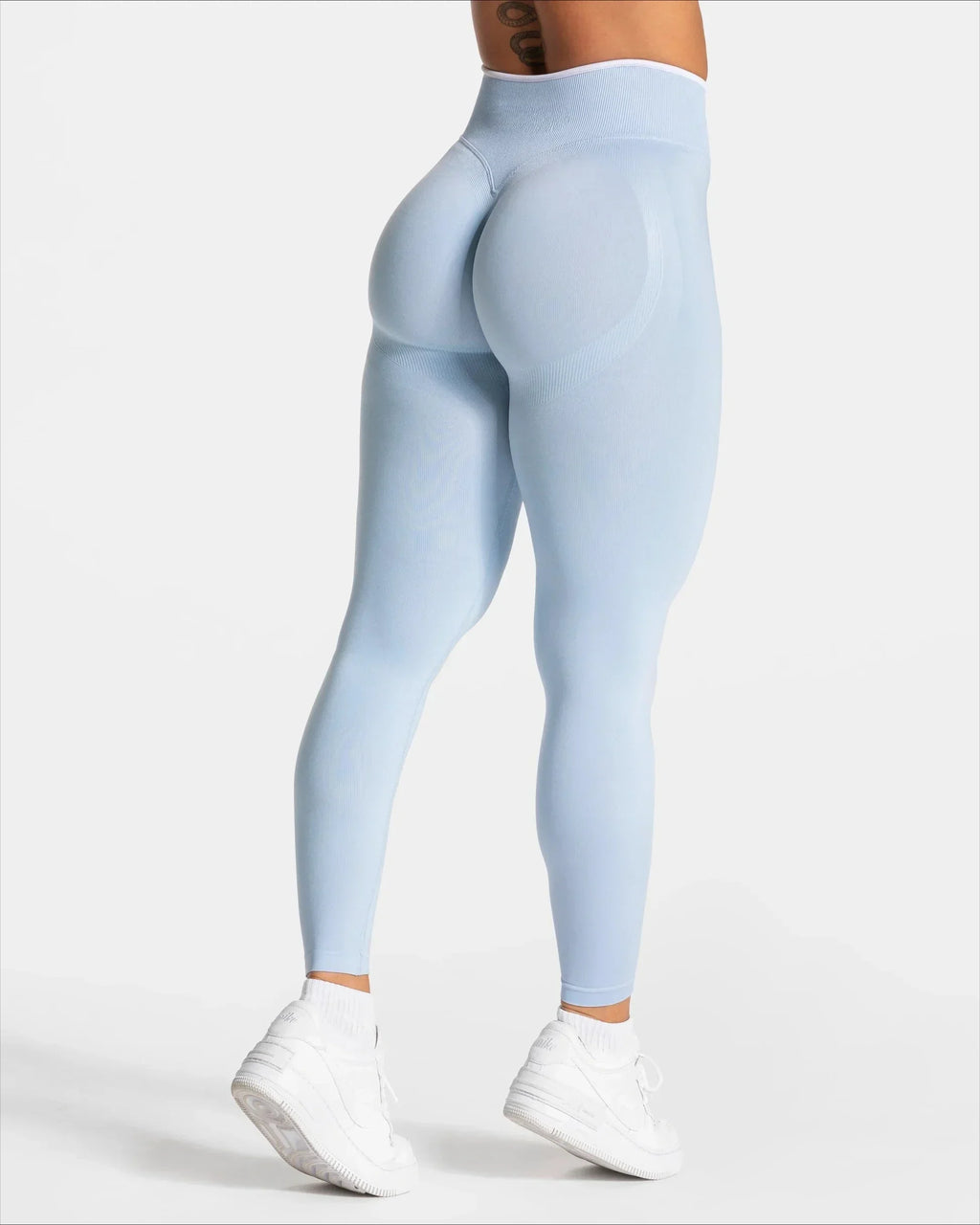 White Edge Lift Seamless High Waist Yoga Leggings - IRON GODDESS