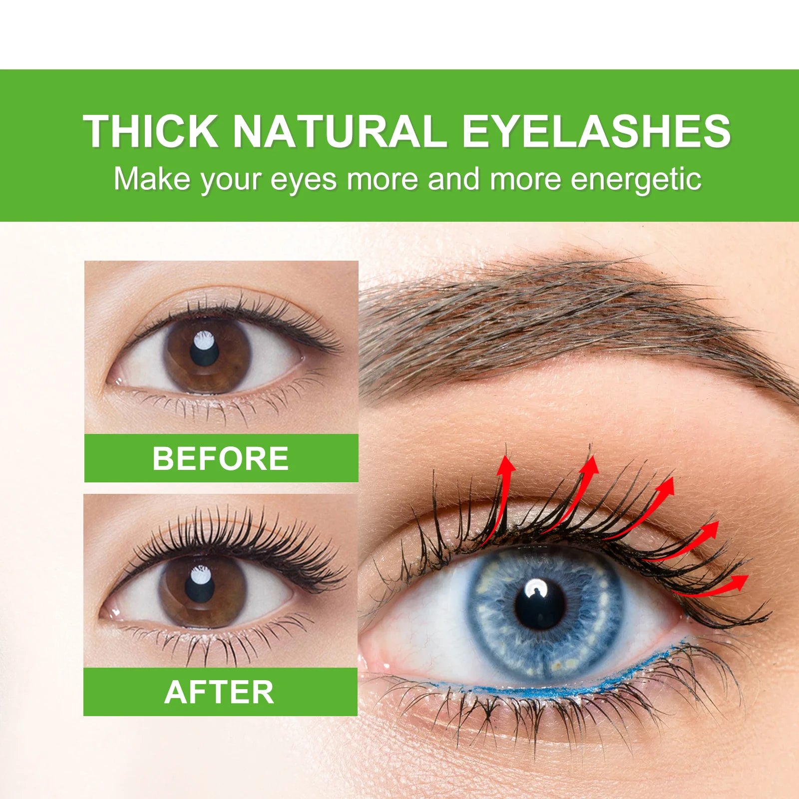 Castor Oil Eyelash Growth Serum With Brush Multipurpose Hair Eyebrow Eyelash Growth Thick Essence Nourishing Moisturize Liquid - IRON GODDESS