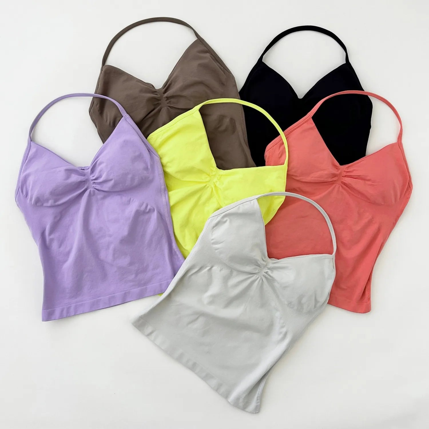 ARFTE Longline Strappy Gym Top Backless Gym Clothes Women Scrunch Built-in Bra With Removable Cups Yoga Tank Tops - IRON GODDESS
