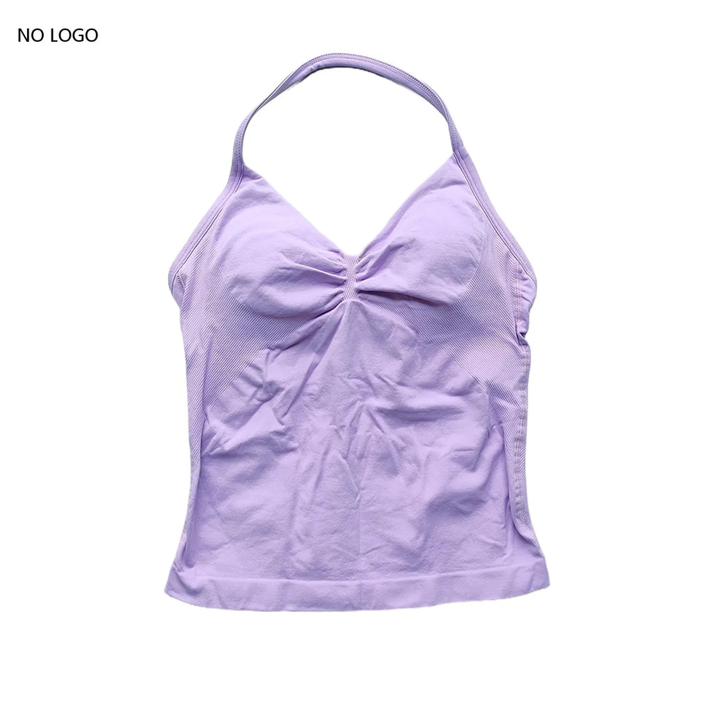 ARFTE Longline Strappy Gym Top Backless Gym Clothes Women Scrunch Built-in Bra With Removable Cups Yoga Tank Tops - IRON GODDESS