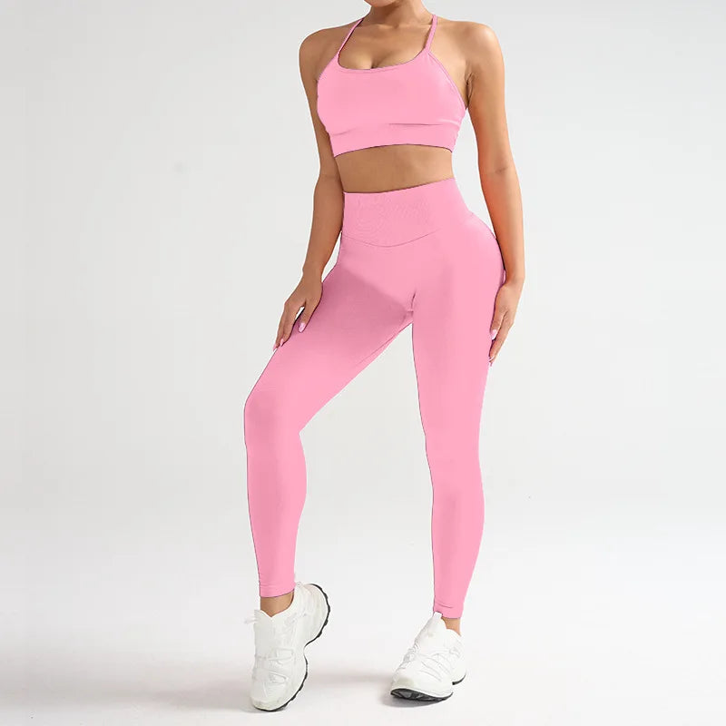 1/2PCS Yoga Sports Set Women's XS-XL Gym Workout Clothes Sports Bra Gym Leggings Super Stretch Fitness Suit Plus Size Sportswear - IRON GODDESS