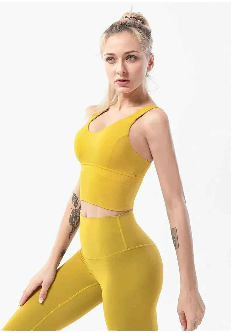 Naked-Feel Yoga Set Yoga Leggings Set Women Fitness Suit For Yoga Clothes High Waist Gym Sexy Sport Wear Outdoor Active Bras👚👚