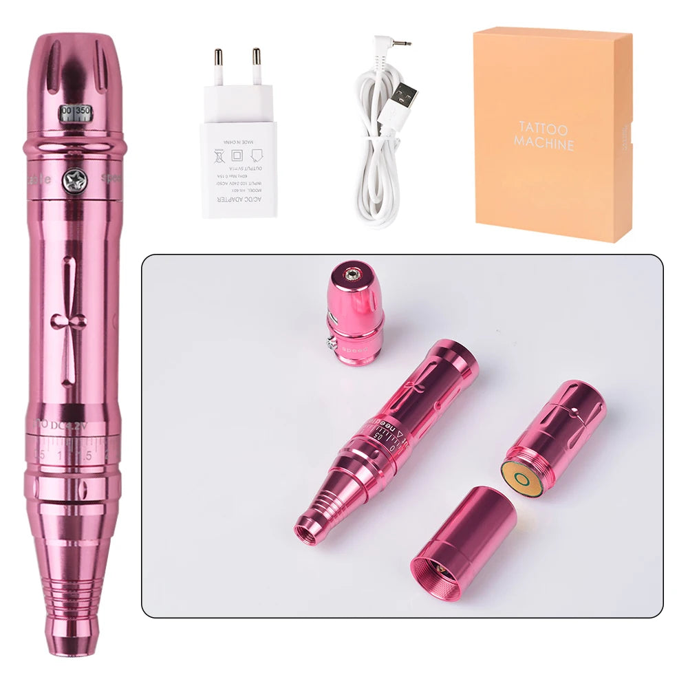 Wireless PMU Machine Permanent Makeup for Eyebrows Miroblading Eyeliner Lip Microshading Professional Rotary Tattoo Pen Gun Kit - IRON GODDESS