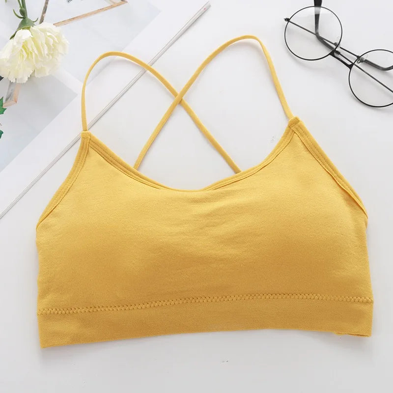 3PCS/Set Sports Bra Women's Cross Shoulder Strap Sports Bra Yoga Navel Top Gym Fitness Tube Top Breathable Beauty Sexy Bra Back - IRON GODDESS