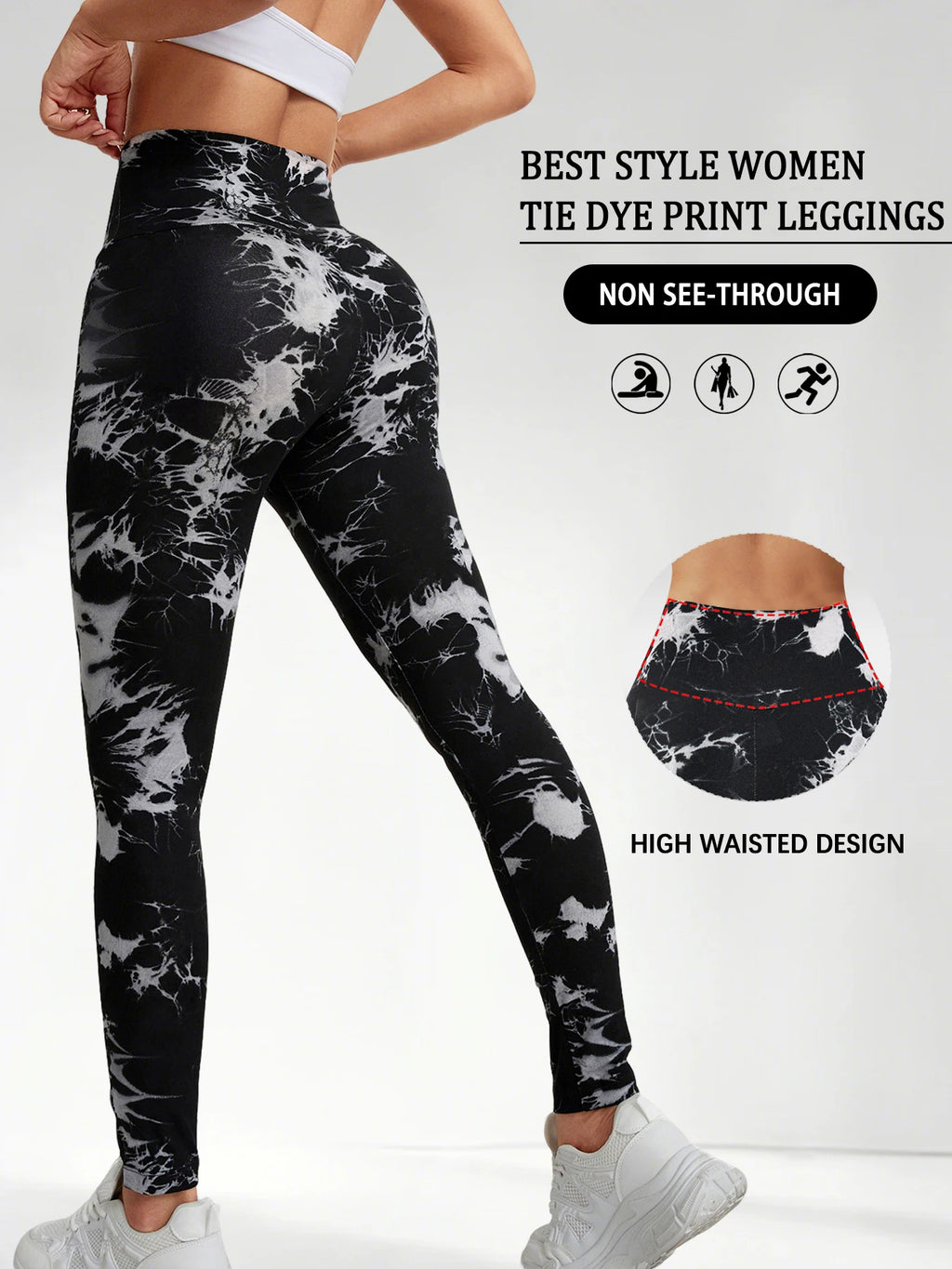 UltraSoft Tie Dye High Waisted Yoga Workout Leggings - IRON GODDESS
