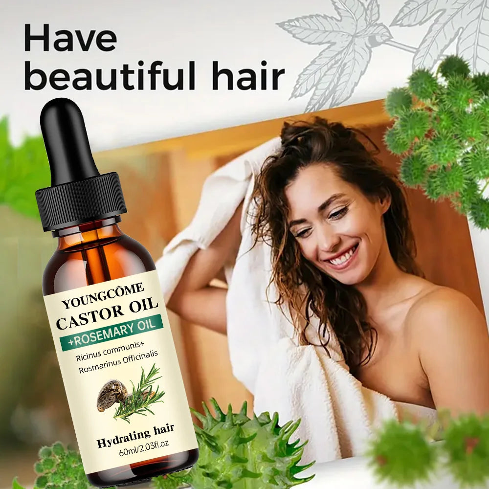 Castor Rosemary Oil Thicker Shinier Less Hair Loss - IRON GODDESS