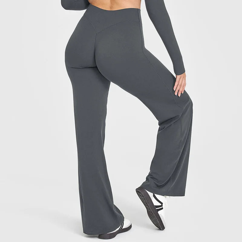 Oner Active Women's Soft Motion Straight Leg Pants Mid-Waist Yoga Legging GYM Pilates Running Sport Trousers - IRON GODDESS