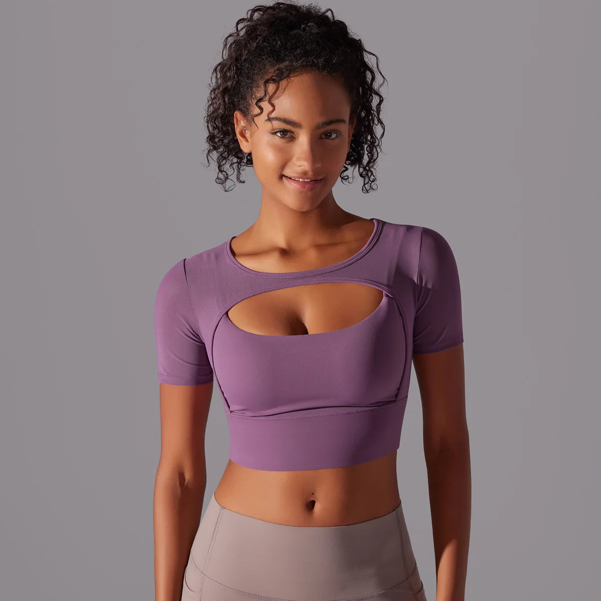 Yoga exercise set with women's mesh patchwork one piece asymmetric hollow sexy tight fitting sports and fitness yoga gym bra - IRON GODDESS