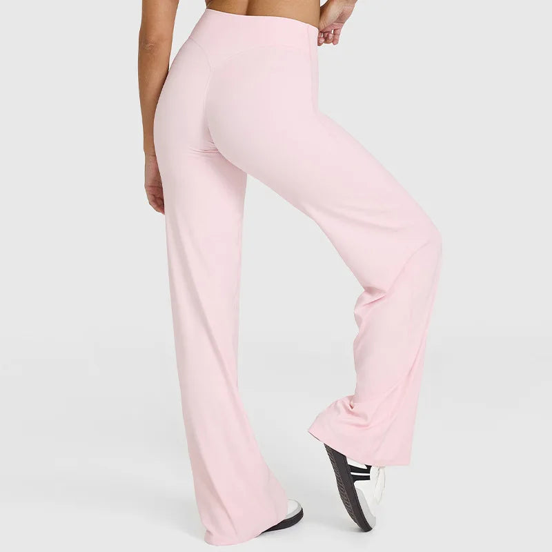 NCLAGEN Straight-Leg Pants Ultra Soft Butter Fabric Women's Mid-Waist Yoga Pants GYM Naked Feel Pilates Running Sport Trousers - IRON GODDESS