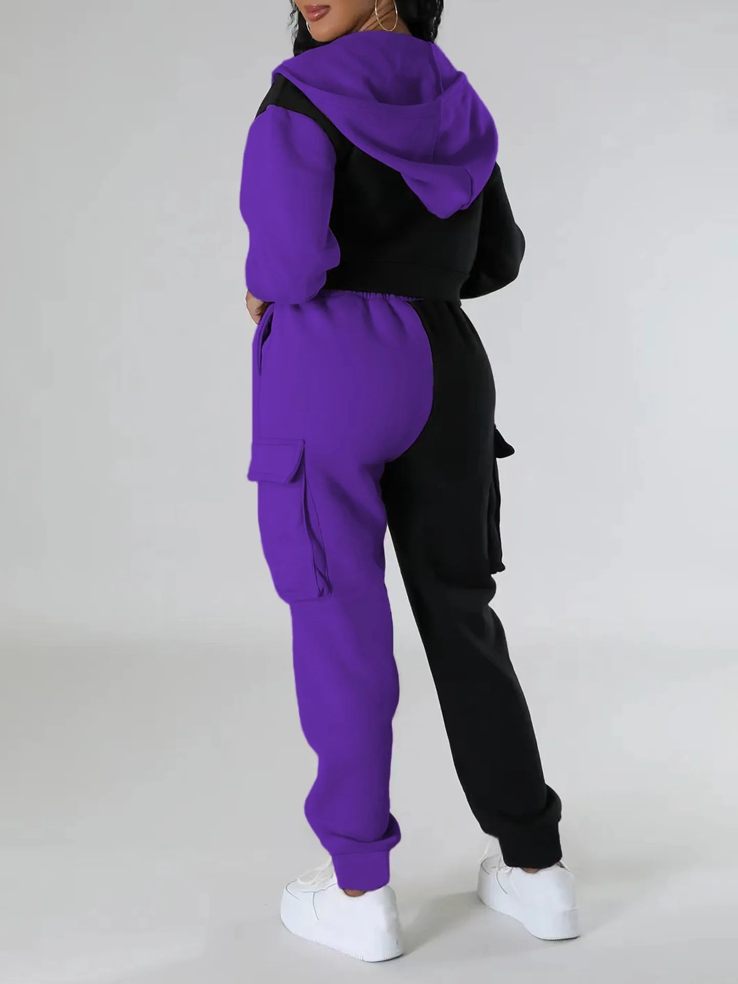 Womens Autumn Winter Hoodie  Cargo Pant Matching Set - IRON GODDESS