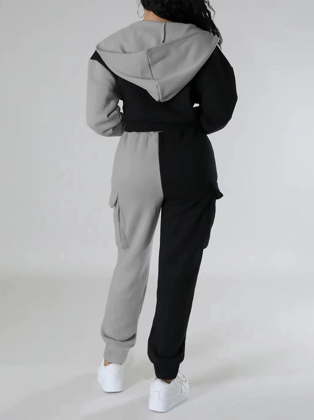 Womens Autumn Winter Hoodie  Cargo Pant Matching Set - IRON GODDESS