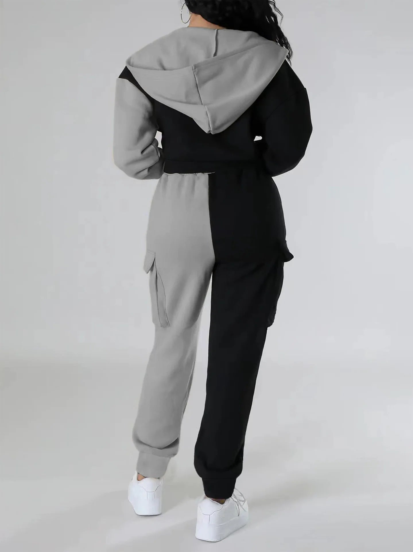 Womens Autumn Winter Hoodie  Cargo Pant Matching Set - IRON GODDESS