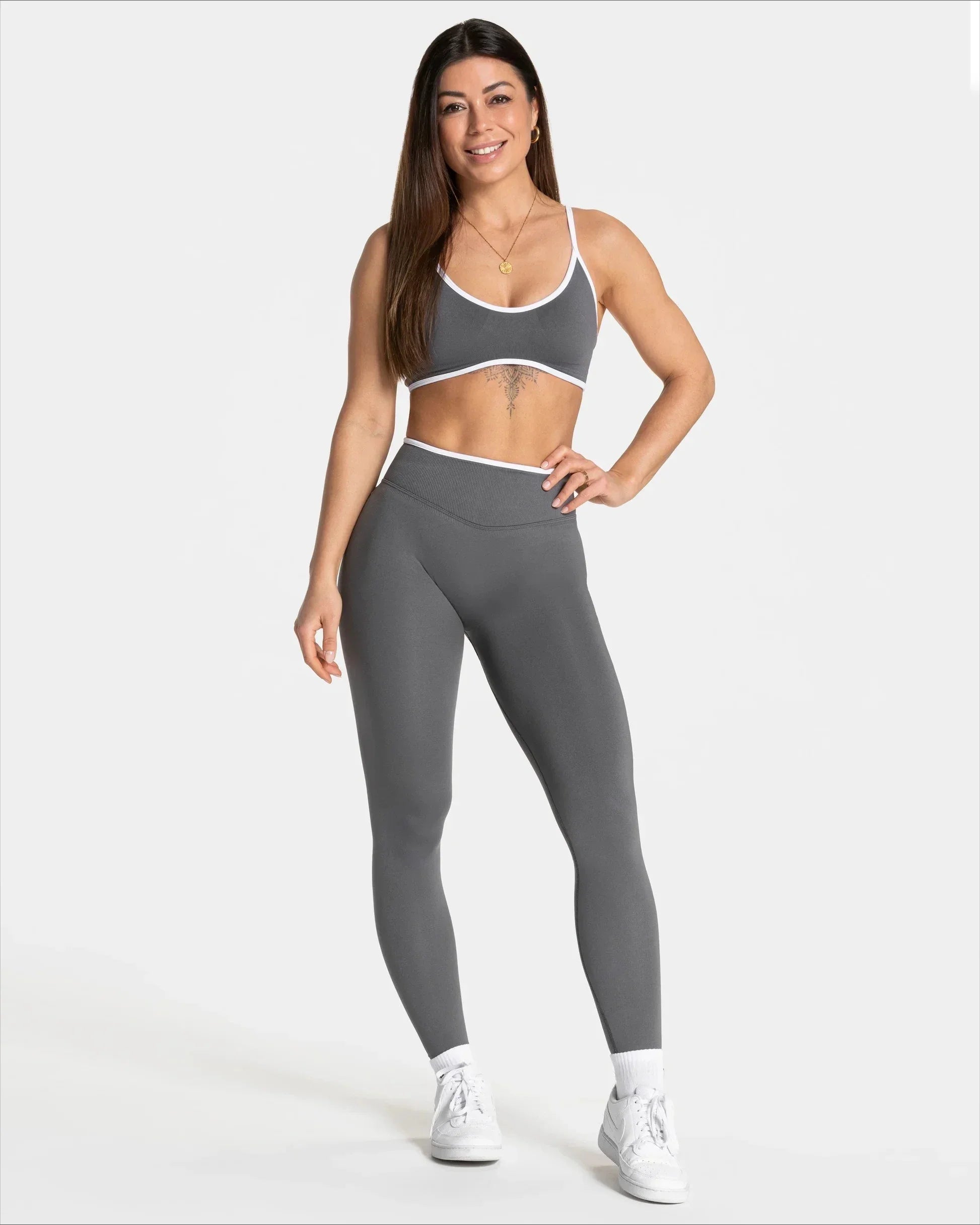 White Edge Lift Seamless High Waist Yoga Leggings - IRON GODDESS
