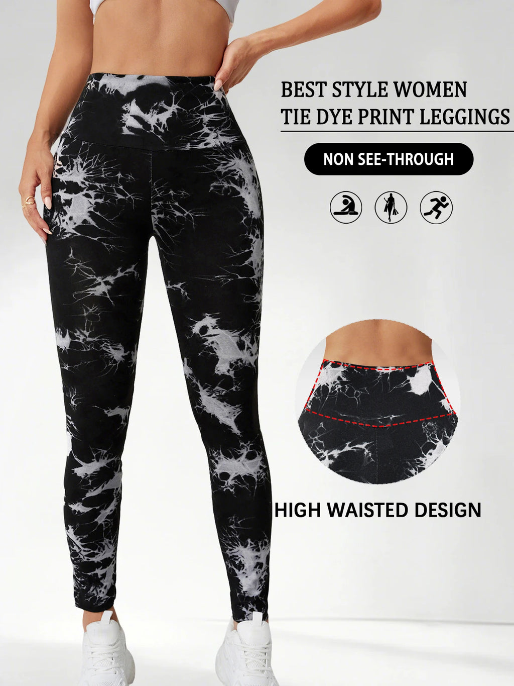 UltraSoft Tie Dye High Waisted Yoga Workout Leggings - IRON GODDESS