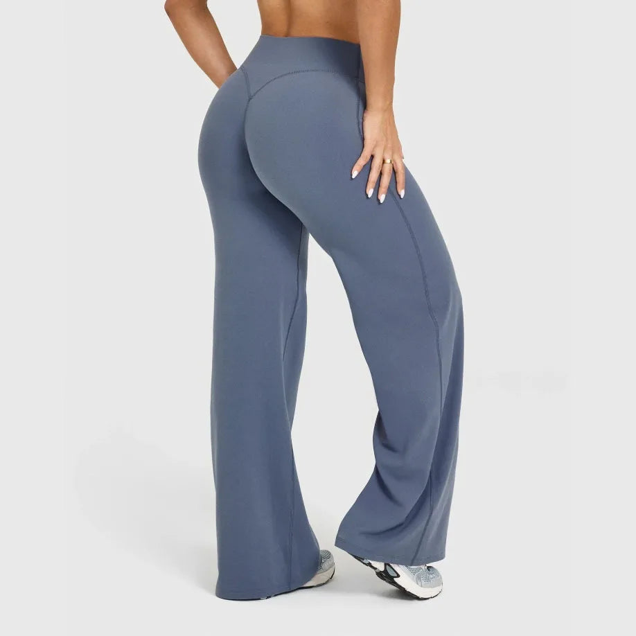 NCLAGEN Straight-Leg Pants Ultra Soft Butter Fabric Women's Mid-Waist Yoga Pants GYM Naked Feel Pilates Running Sport Trousers - IRON GODDESS