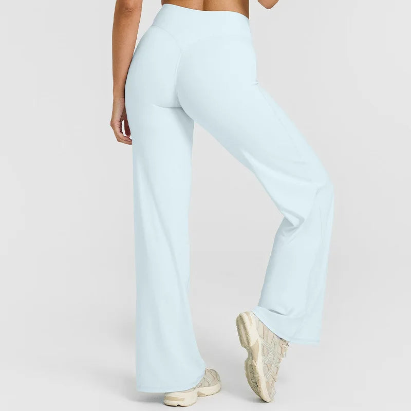 NCLAGEN Straight-Leg Pants Ultra Soft Butter Fabric Women's Mid-Waist Yoga Pants GYM Naked Feel Pilates Running Sport Trousers - IRON GODDESS