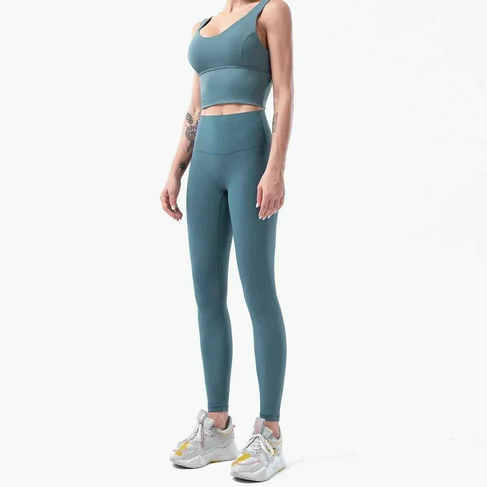 Naked-Feel Yoga Set Yoga Leggings Set Women Fitness Suit For Yoga Clothes High Waist Gym Sexy Sport Wear Outdoor Active Bras👚👚