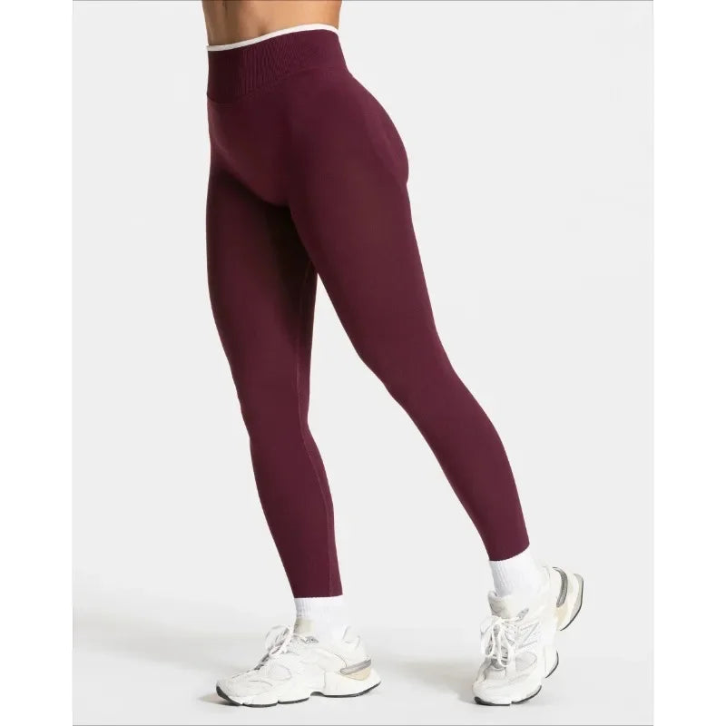 White Edge Lift Seamless High Waist Yoga Leggings - IRON GODDESS