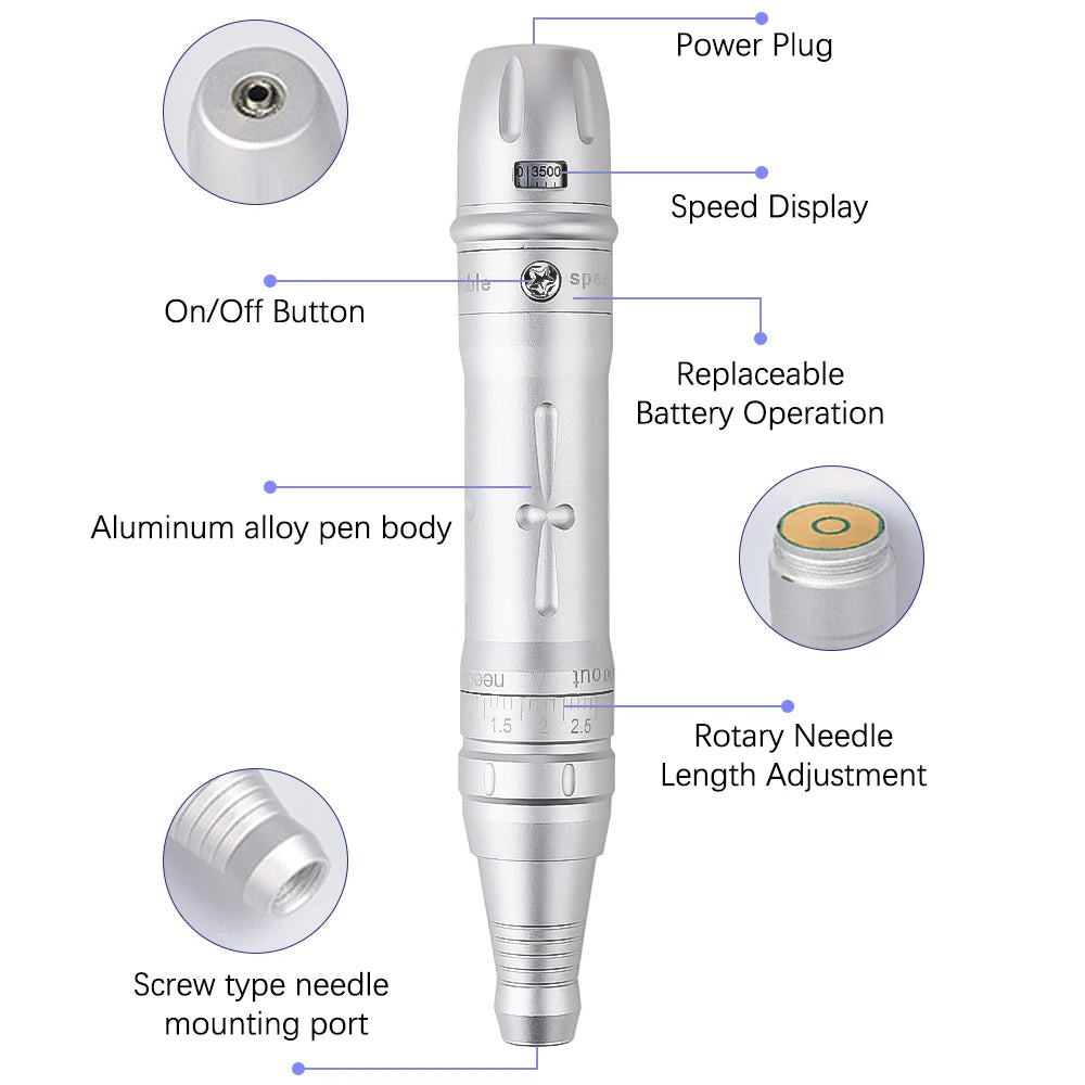 Wireless PMU Machine Permanent Makeup for Eyebrows Miroblading Eyeliner Lip Microshading Professional Rotary Tattoo Pen Gun Kit - IRON GODDESS