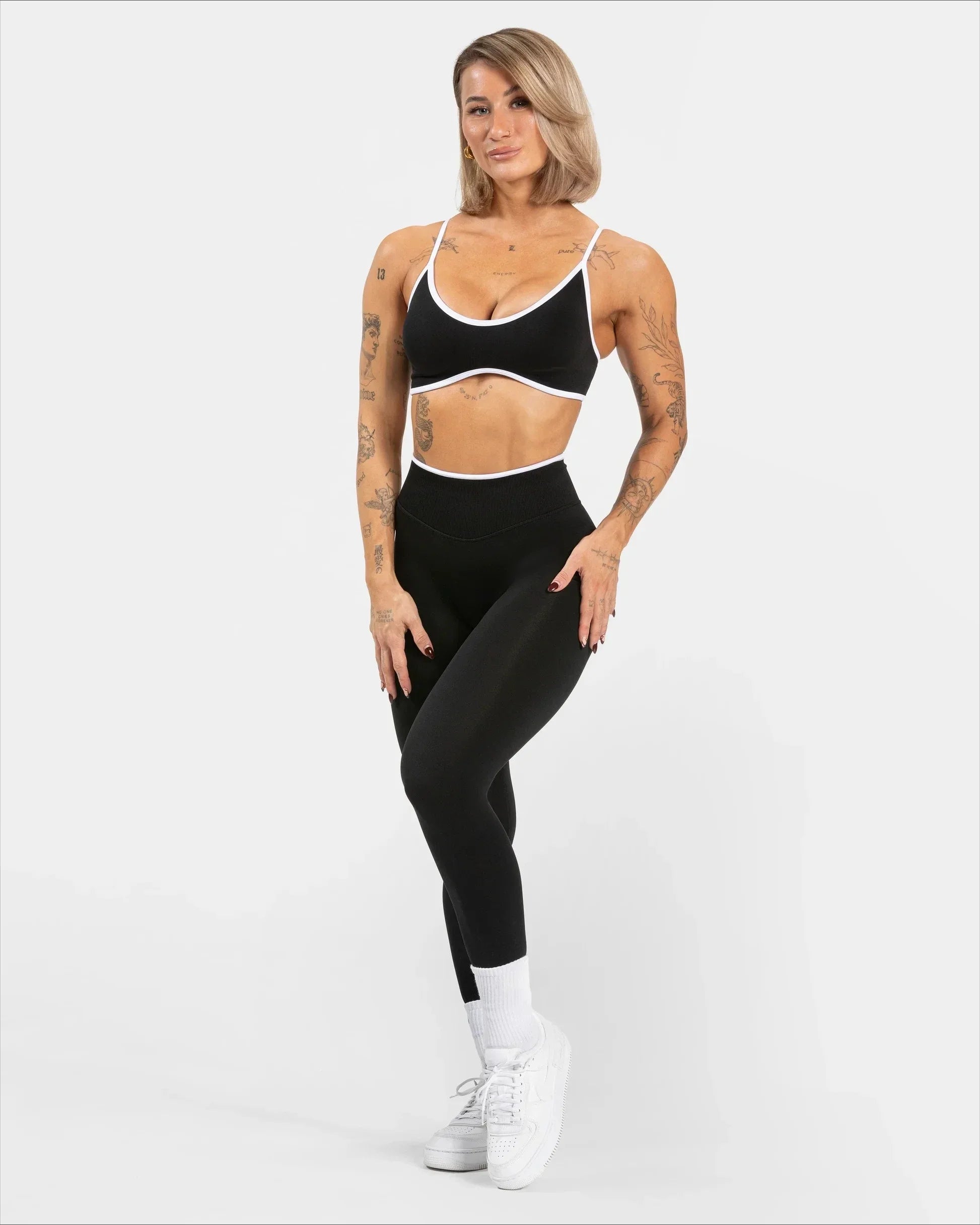 White Edge Lift Seamless High Waist Yoga Leggings - IRON GODDESS