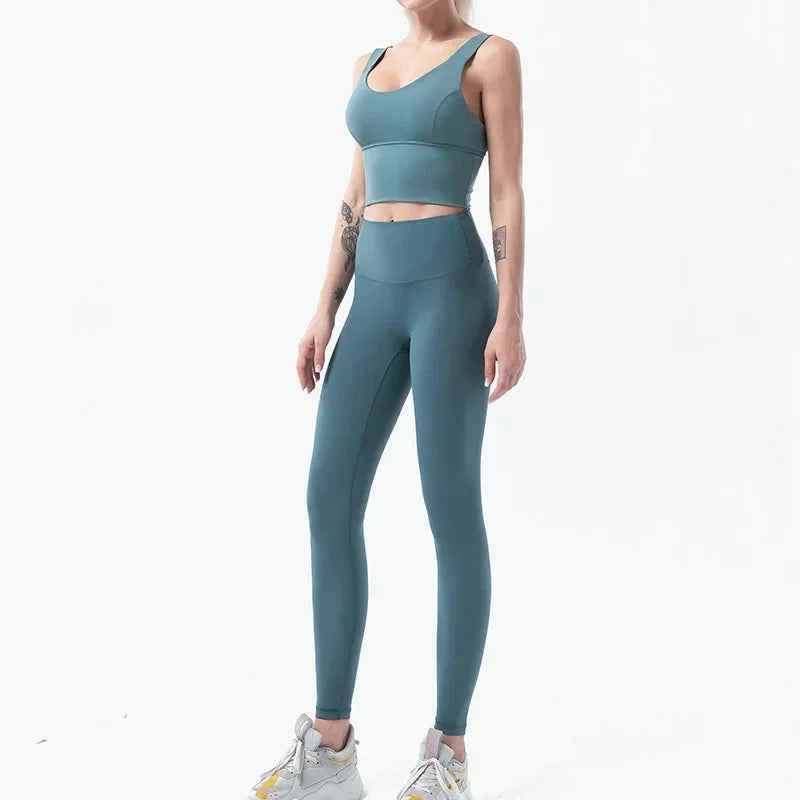 Naked-Feel Yoga Set Yoga Leggings Set Women Fitness Suit For Yoga Clothes High Waist Gym Sexy Sport Wear Outdoor Active Bras👚👚