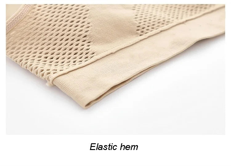 Mesh Hollowed-out Breathable Hole Sports Bra Sweat-absorbent Shockproof Pad Sports Top Gym Running Fitness Sports Top - IRON GODDESS