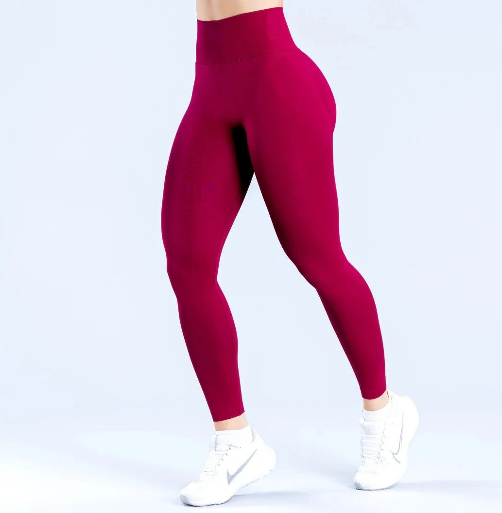 DF Impact Matte Seamless Sports Leggings High-Waisted Ruched Panel for Fitness Workout Women's Active Pants - IRON GODDESS