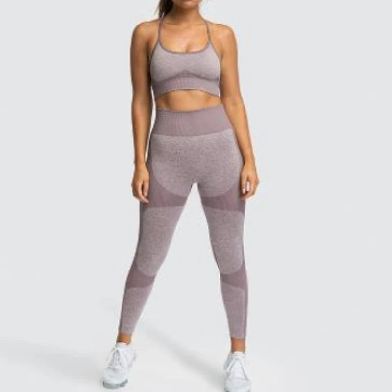 Seamless Yoga Set Tracksuit Gym Clothes Sportswear Yoga Suits For Women Fitness Set Sportswear Sports Bra Gym Leggings - IRON GODDESS