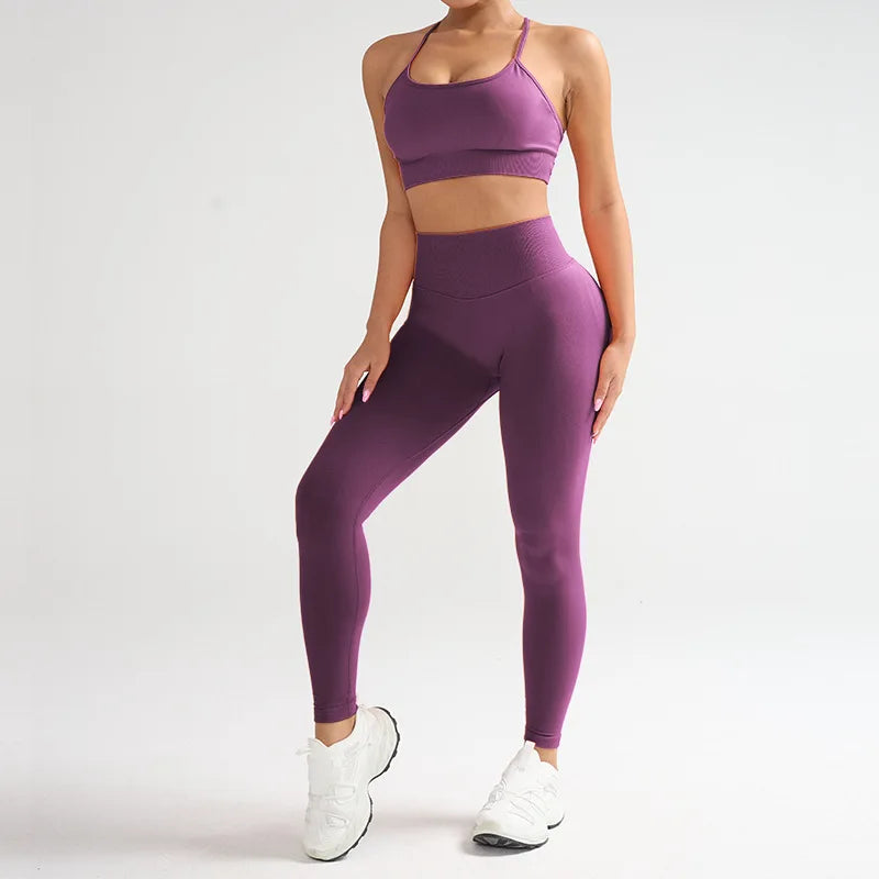 1/2PCS Yoga Sports Set Women's XS-XL Gym Workout Clothes Sports Bra Gym Leggings Super Stretch Fitness Suit Plus Size Sportswear - IRON GODDESS