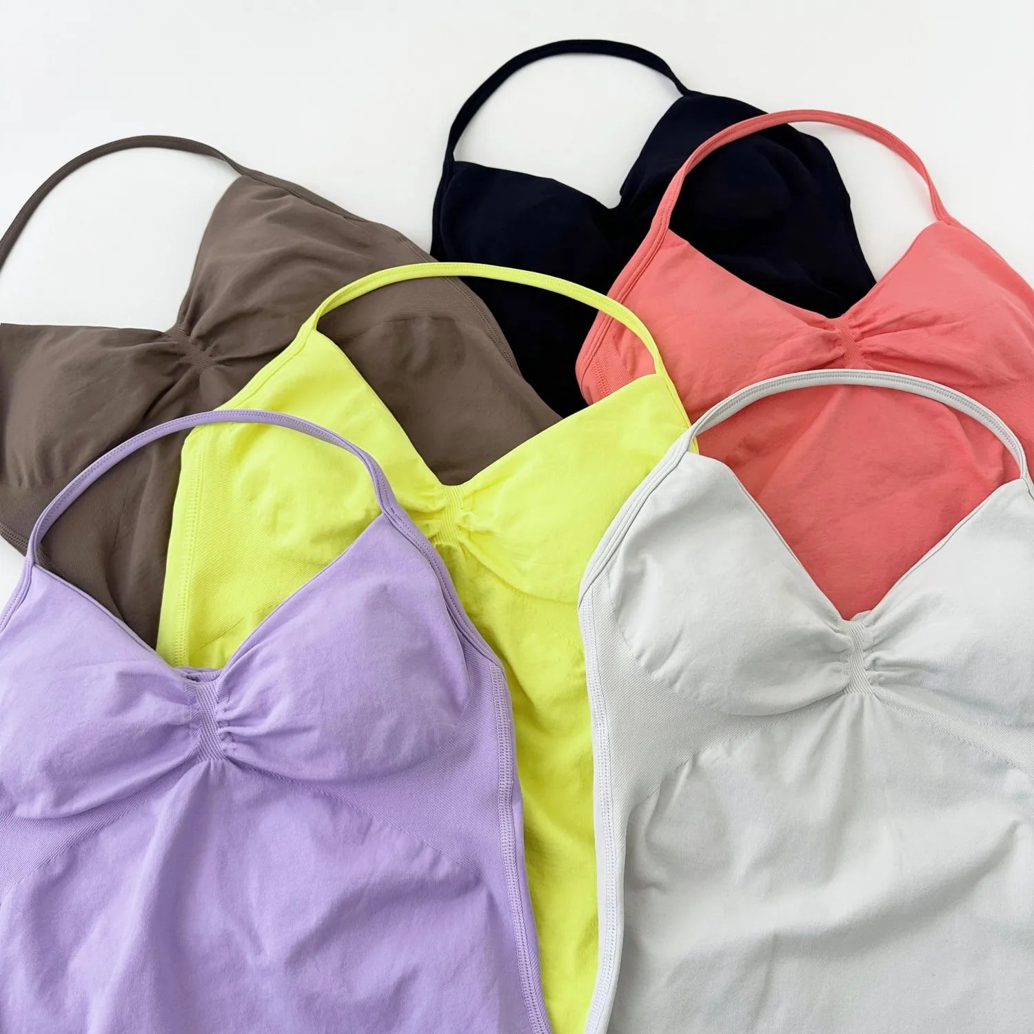 ARFTE Longline Strappy Gym Top Backless Gym Clothes Women Scrunch Built-in Bra With Removable Cups Yoga Tank Tops - IRON GODDESS