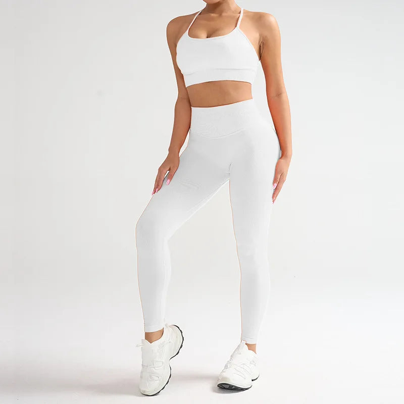 1/2PCS Yoga Sports Set Women's XS-XL Gym Workout Clothes Sports Bra Gym Leggings Super Stretch Fitness Suit Plus Size Sportswear - IRON GODDESS