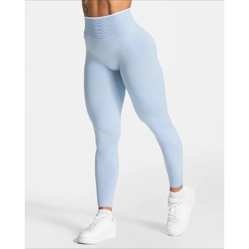 White Edge Lift Seamless High Waist Yoga Leggings - IRON GODDESS