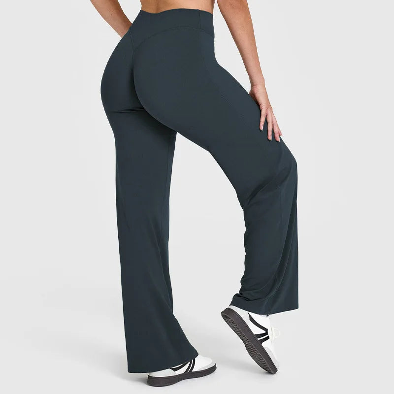 Oner Active Women's Soft Motion Straight Leg Pants Mid-Waist Yoga Legging GYM Pilates Running Sport Trousers - IRON GODDESS