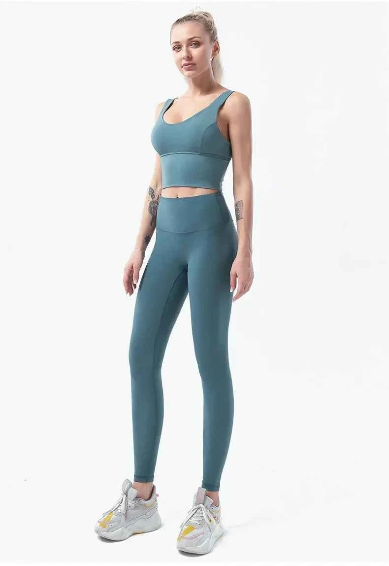 Naked-Feel Yoga Set Yoga Leggings Set Women Fitness Suit For Yoga Clothes High Waist Gym Sexy Sport Wear Outdoor Active Bras👚👚