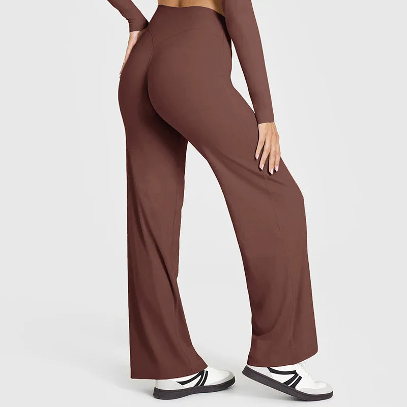 Oner Active Women's Soft Motion Straight Leg Pants Mid-Waist Yoga Legging GYM Pilates Running Sport Trousers - IRON GODDESS