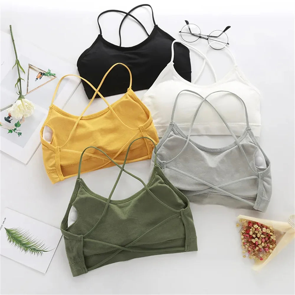 3PCS/Set Sports Bra Women's Cross Shoulder Strap Sports Bra Yoga Navel Top Gym Fitness Tube Top Breathable Beauty Sexy Bra Back - IRON GODDESS