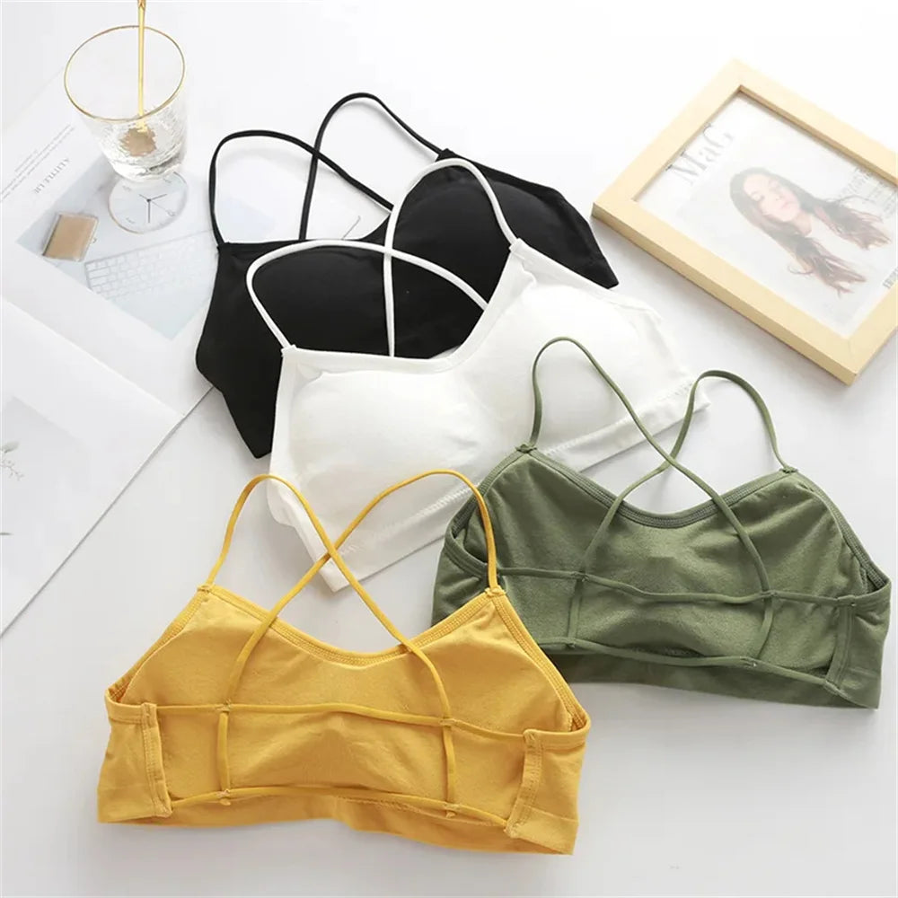 3PCS/Set Sports Bra Women's Cross Shoulder Strap Sports Bra Yoga Navel Top Gym Fitness Tube Top Breathable Beauty Sexy Bra Back - IRON GODDESS