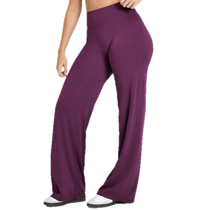 NCLAGEN Straight-Leg Pants Ultra Soft Butter Fabric Women's Mid-Waist Yoga Pants GYM Naked Feel Pilates Running Sport Trousers - IRON GODDESS