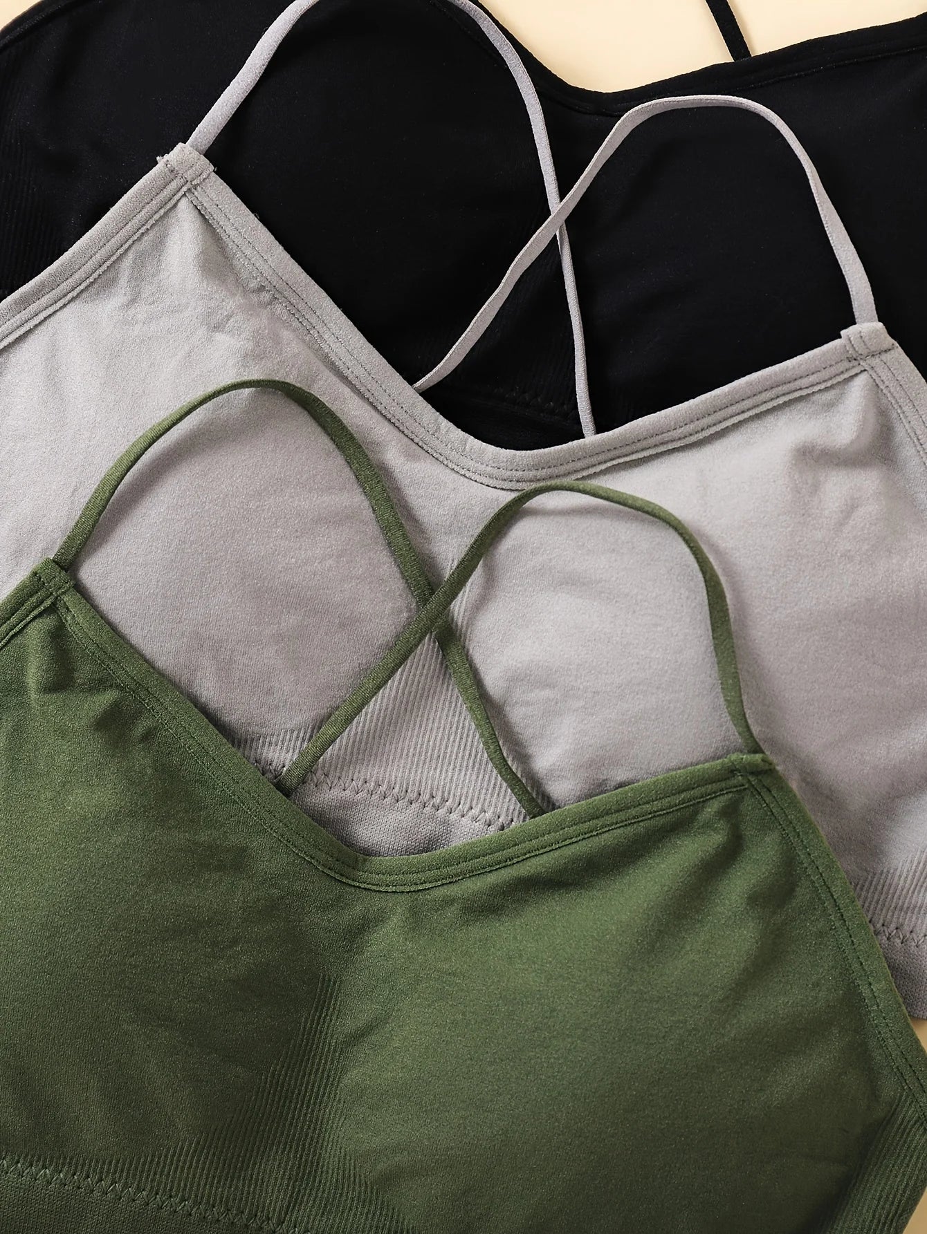 3PCS/Set Sports Bra Women's Cross Shoulder Strap Sports Bra Yoga Navel Top Gym Fitness Tube Top Breathable Beauty Sexy Bra Back - IRON GODDESS