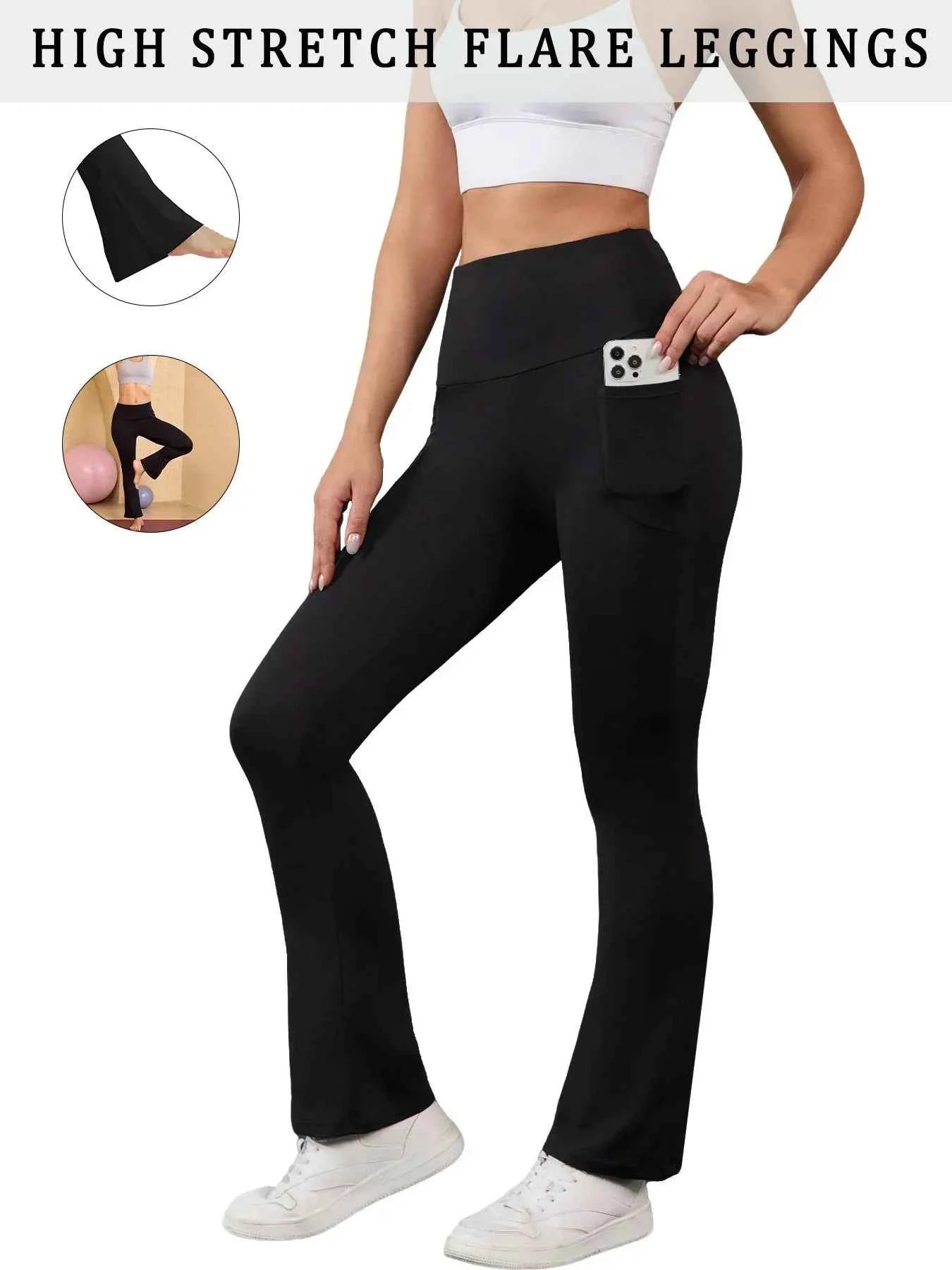 Super Soft High Waisted Tummy Control Flare Yoga Pants
