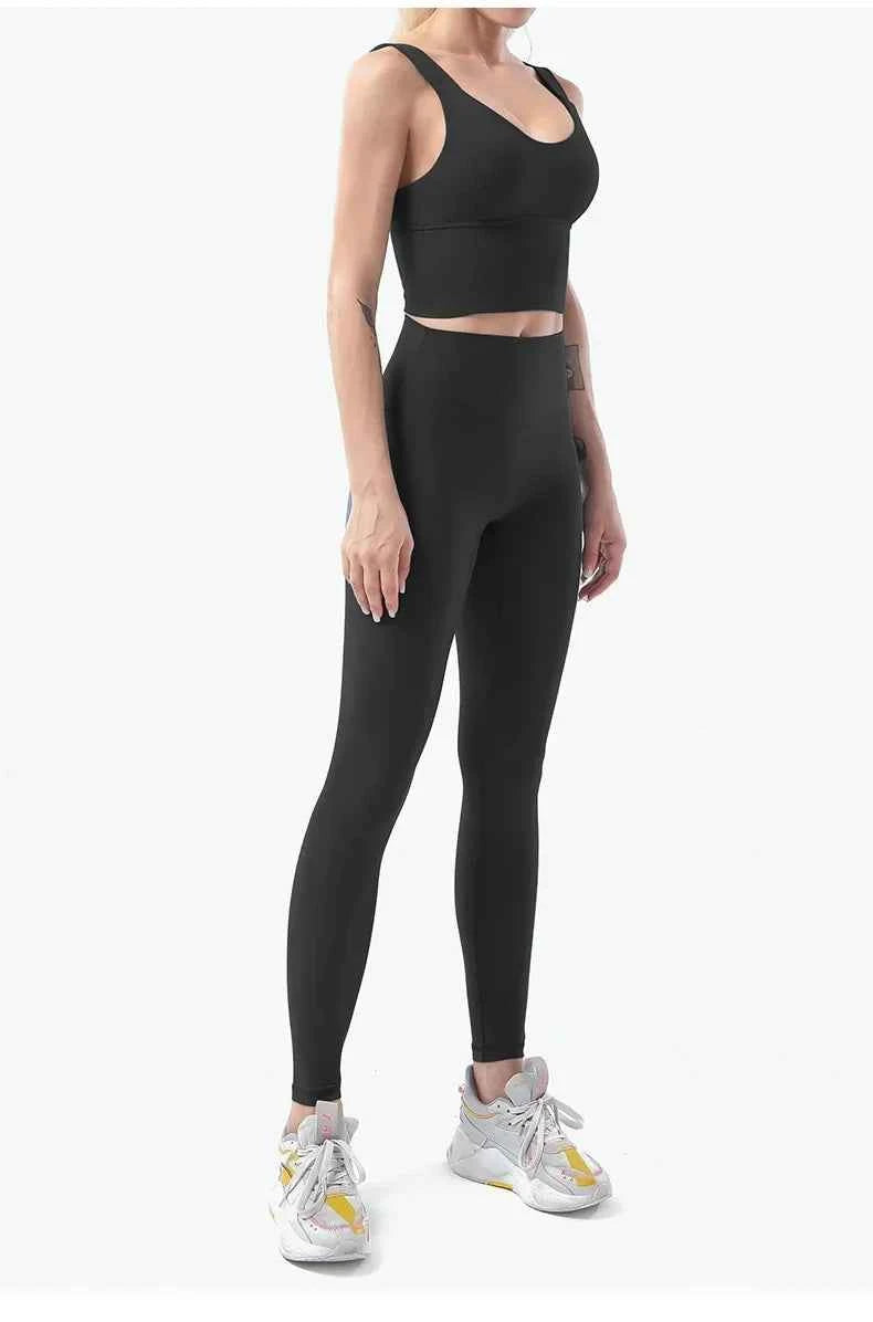 Naked-Feel Yoga Set Yoga Leggings Set Women Fitness Suit For Yoga Clothes High Waist Gym Sexy Sport Wear Outdoor Active Bras👚👚