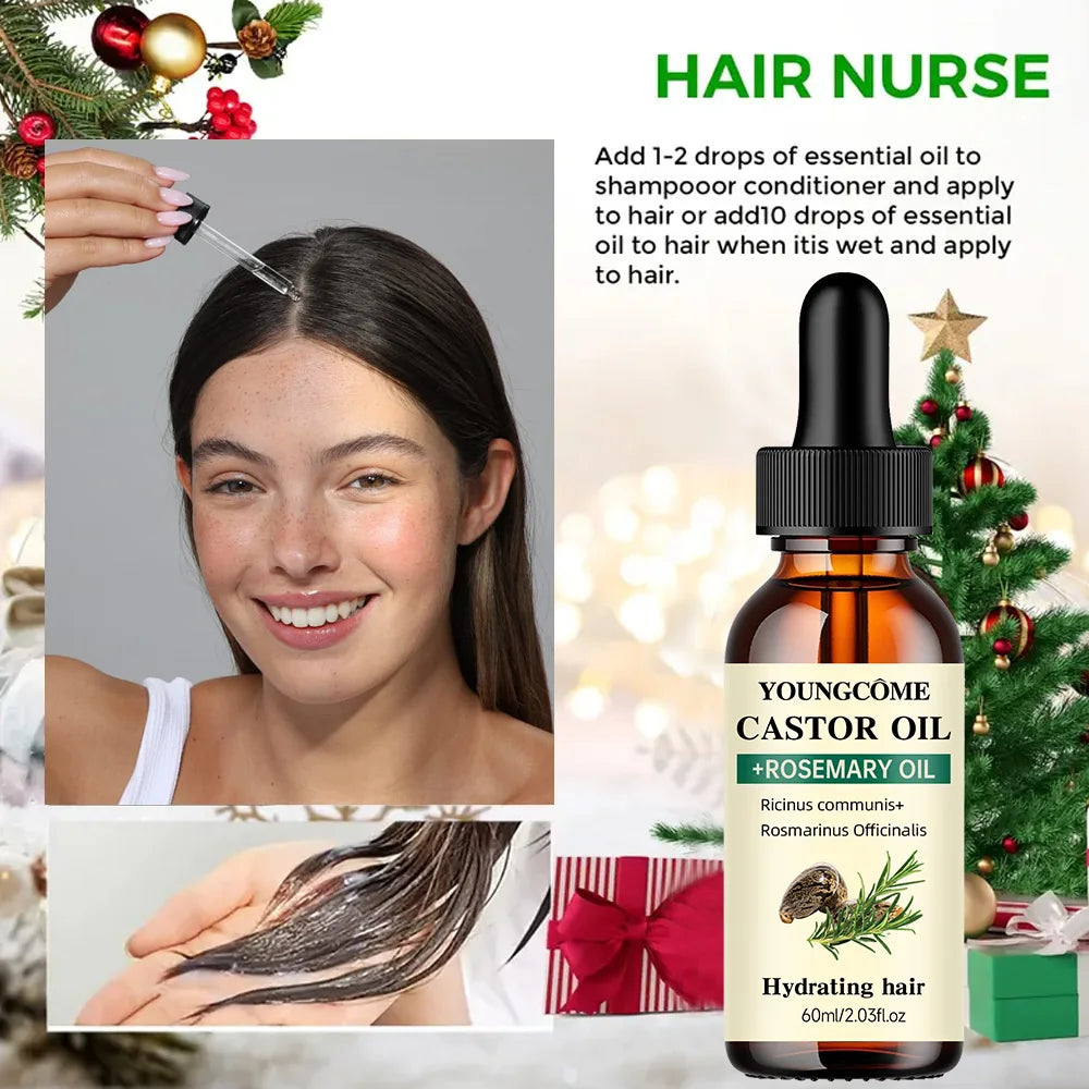 Castor Rosemary Oil Thicker Shinier Less Hair Loss - IRON GODDESS