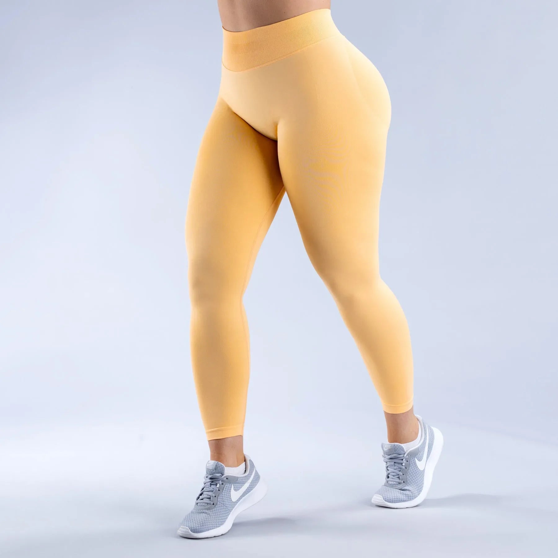 DF Impact Matte Seamless Sports Leggings High-Waisted Ruched Panel for Fitness Workout Women's Active Pants - IRON GODDESS