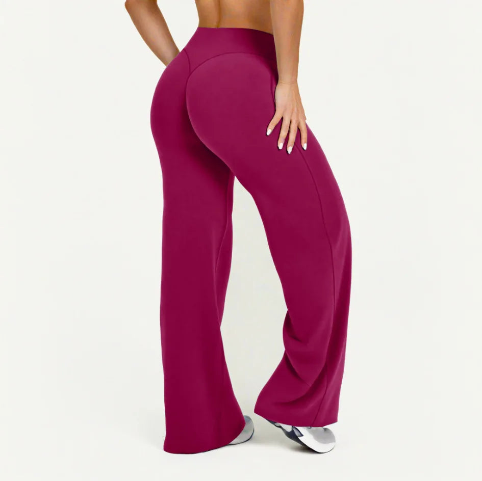 NCLAGEN Straight-Leg Pants Ultra Soft Butter Fabric Women's Mid-Waist Yoga Pants GYM Naked Feel Pilates Running Sport Trousers - IRON GODDESS