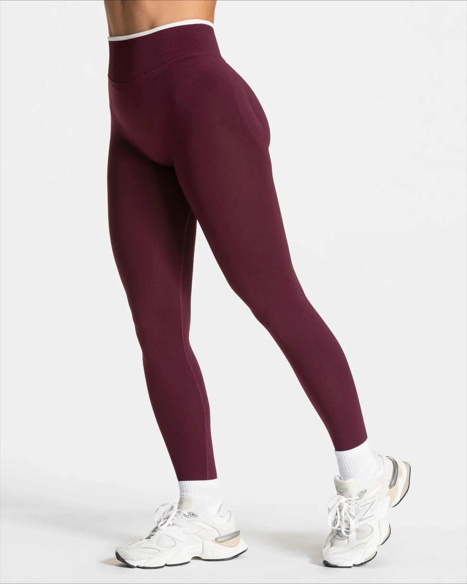 White Edge Lift Seamless High Waist Yoga Leggings - IRON GODDESS