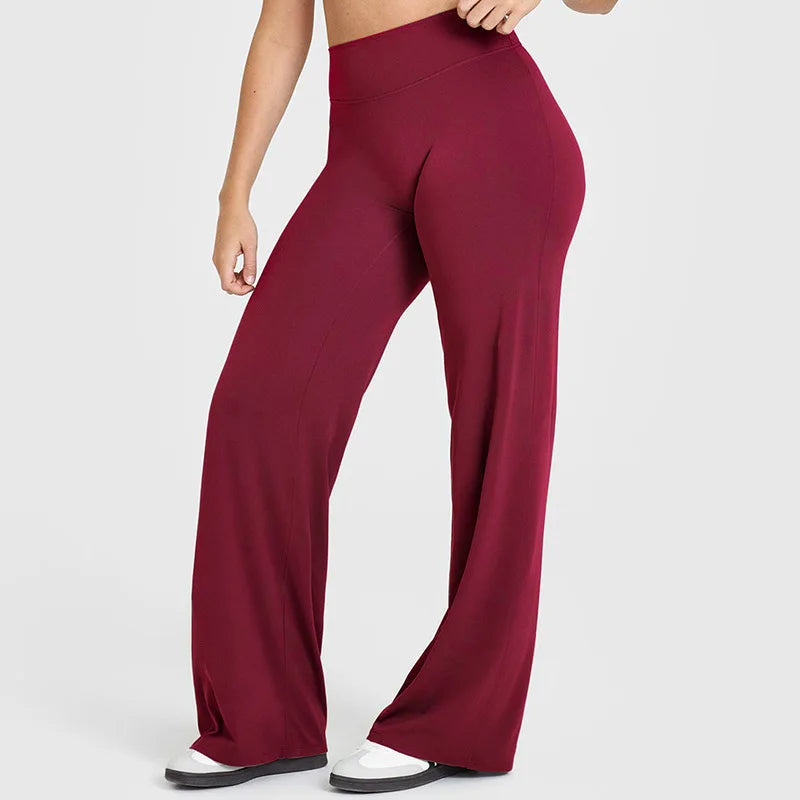 NCLAGEN Straight-Leg Pants Ultra Soft Butter Fabric Women's Mid-Waist Yoga Pants GYM Naked Feel Pilates Running Sport Trousers - IRON GODDESS