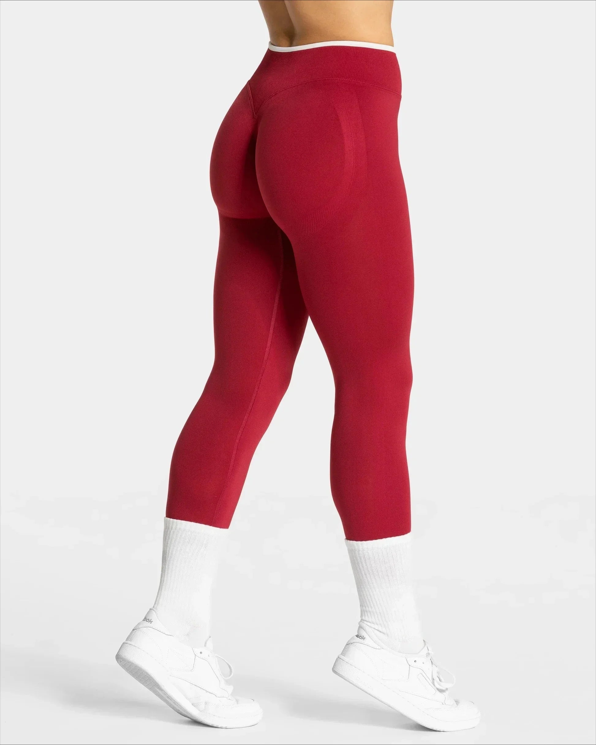 White Edge Lift Seamless High Waist Yoga Leggings - IRON GODDESS