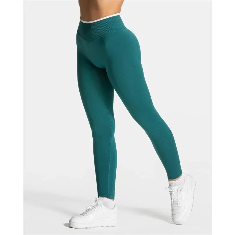 White Edge Lift Seamless High Waist Yoga Leggings - IRON GODDESS
