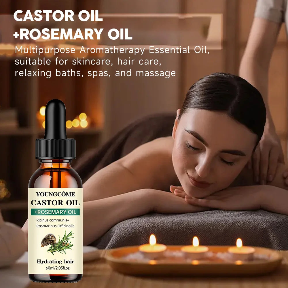 Castor Rosemary Oil Thicker Shinier Less Hair Loss - IRON GODDESS